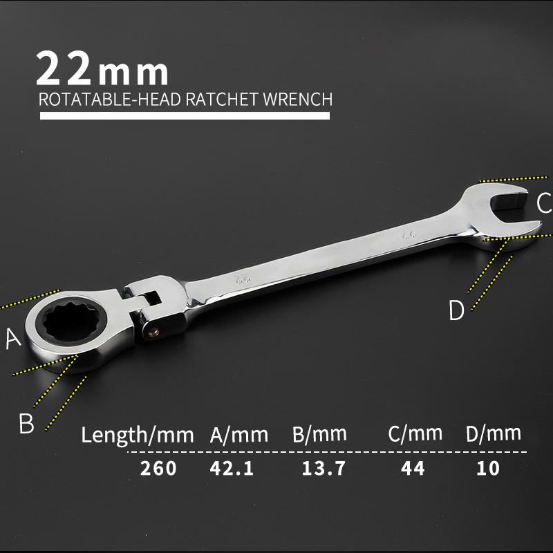 Activități multifuncționale Set chei cu clichet 180 de grade Chei flexibile cu cap deschis Unelte de mână pentru reparații auto Cheie combinată