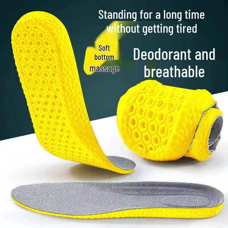Thickened Summer Sports Insoles for Men & Women - Sweat-Absorbent, Shock-Absorbing, Soft, Comfortable, Height-Increasing Basketball Insoles