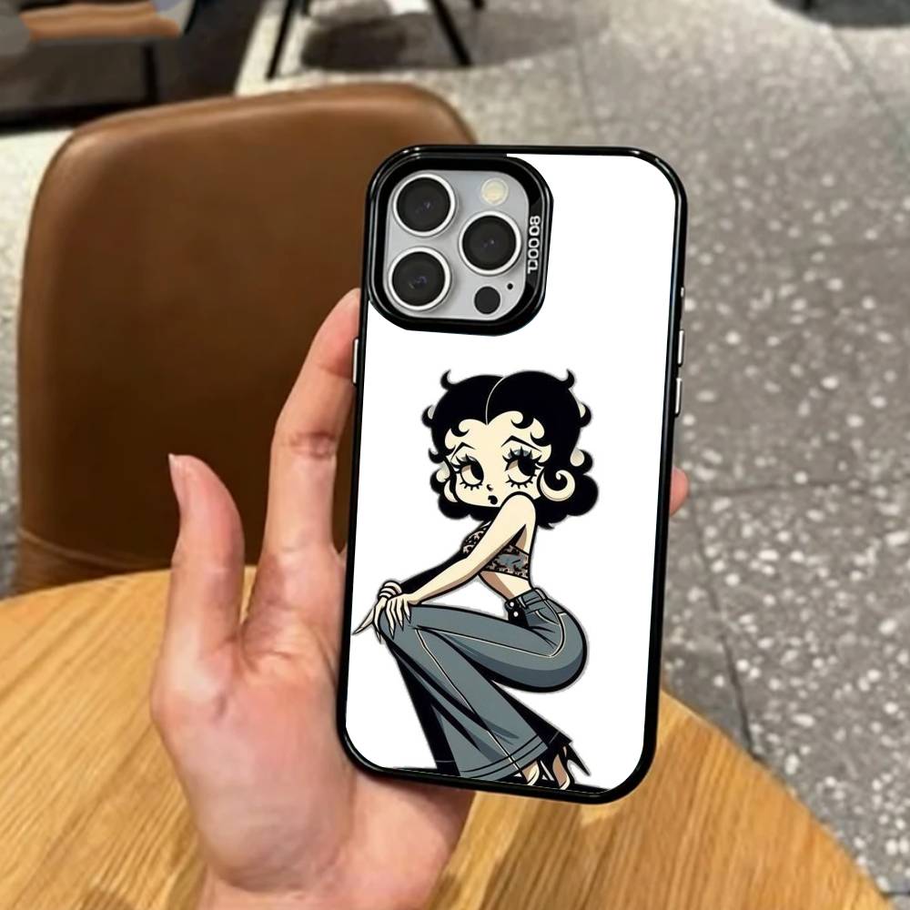 G-Girl G-Betty-es BoOpS   Phone Case For iPhone17,16,15,14,13,12,11 Plus,Pro Max Colored Silver Plated Inside Cover