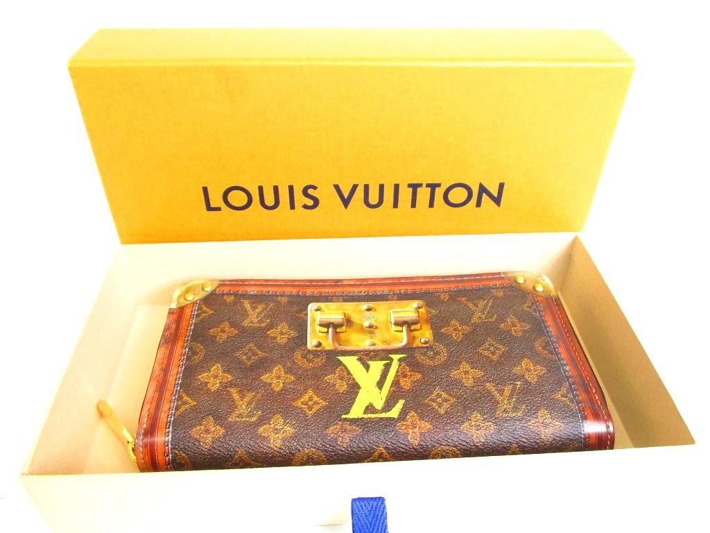 Authentic LOUIS VUITTON Monogram Brown Leather Trunk Time Zippy Wallet #a064  Refurbished