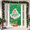 Grinched 90X200Cm Christmas Door Decoration Green Monster Merry Xmas Backdrop Christmas Door Cover New Year Party Supplies