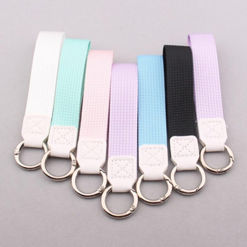 Portable Canvas Key Ring Lanyard Fashion Weave Strap Pendant for Bag Car Key Decor Teen Daily Commute Accessories