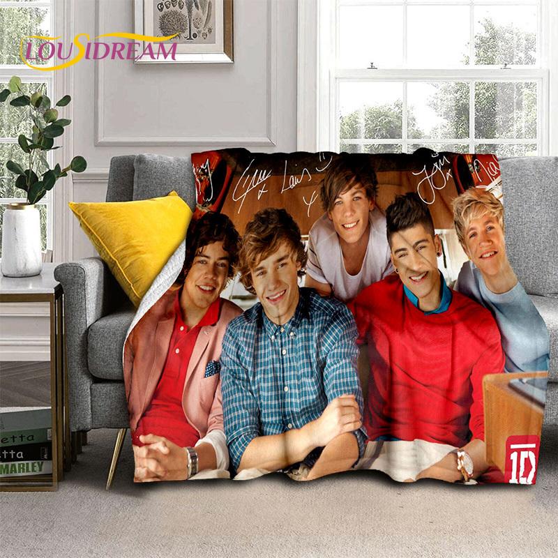 2025 Rock-One Direction Combinatio 1D Star Soft Blanket,Soft Throw Blanket for Home Bedroom Bed Sofa Picnic Travel Cover Gift