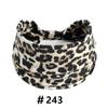 Leopard Print Headbands for Women Wide Boho Turban Head Wraps Cotton Knotted Elastic Hairbands Non Slip Workout Hair Accessories