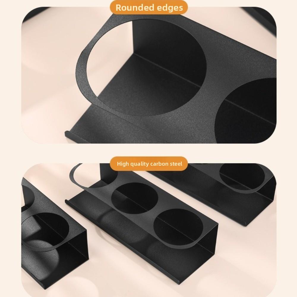 Portable Magnetic Water Bottle Organizer Metal Black White Fridge Cup Rack 3 Slots Space Saving Kitchen Storage Rack Office Use
