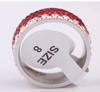 8MM Rhinestone Gradient Student Fashion Stainless Steel Ring