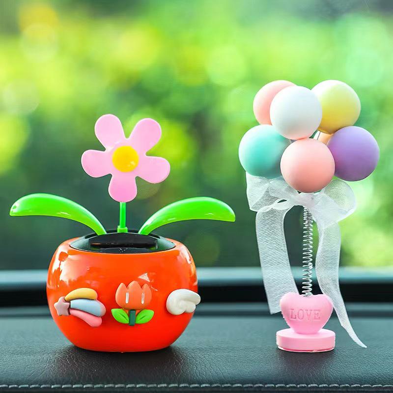 Solarbetriebenes Sonnenblumen Schüttelkopf Auto Ornament