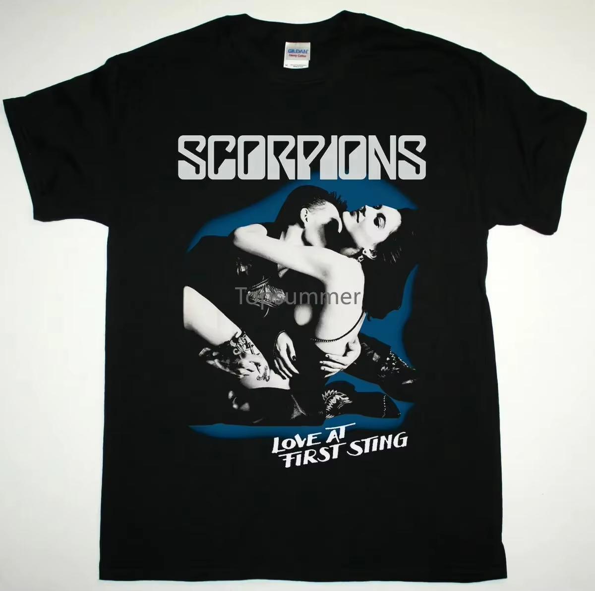 

2026 Scorpions Love At First Sting Black T Shirt Hard Rock Heavy Klaus Meine Ins Y2k L
