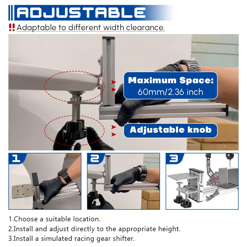 Girspakklips L-formet monteringsbrakett simulering racingspill for Logitech G29/G25/G27/G920 for Thrustmaster T300RS/GT