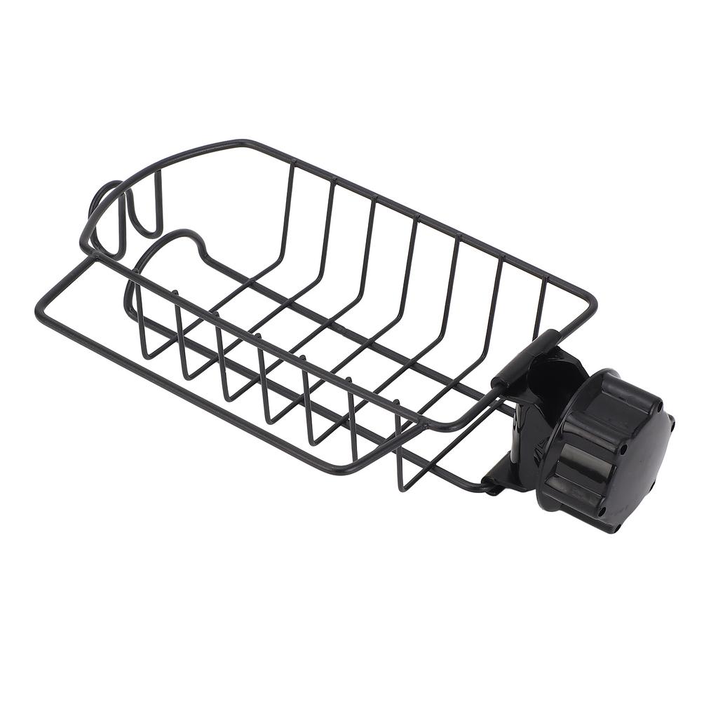 Kitchen Sink Faucet Organizer Rack Carbon Steel Sponge Sink Drain Holder for 0.9-1in Round Water Pip