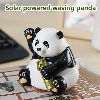 Shaking Arm Panda Solar Energy Car Decoration Shaking Head Doll Car Ornament Auto Accessories Dashboard Decoration Car Styling