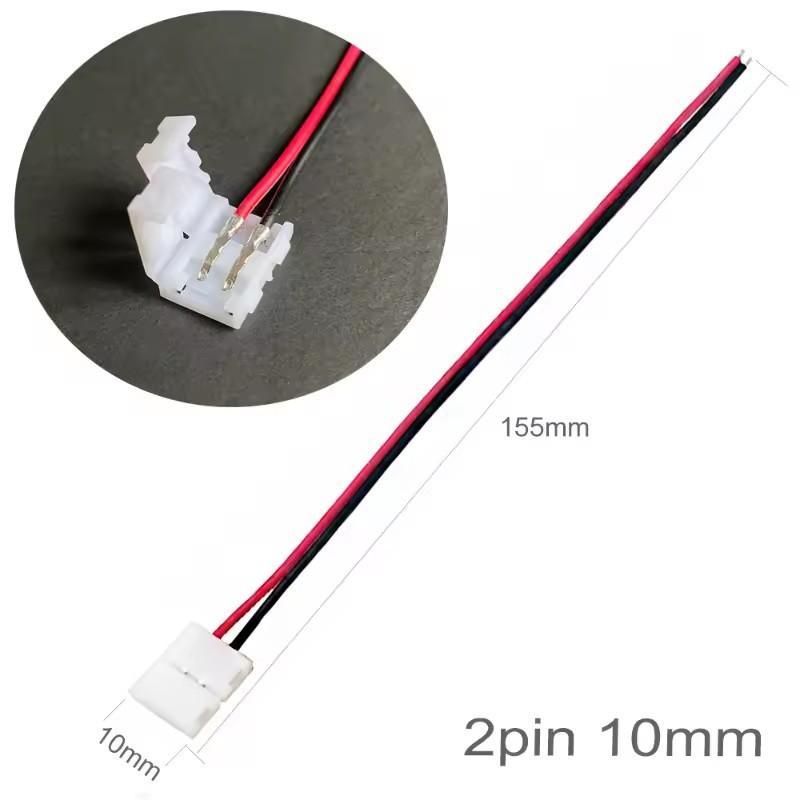 10Pcs 2/3/4/5/6Pin Solderless Led Strip Light Connectors 5Mm 8Mm 10Mm 12Mm For 2835 5050 Led Strip Wire Pcb Ribbon 15.5Cm