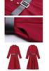 Plus Size Waist-Cinched Long Sleeve Shirt Dress for Women - Spring/Autumn 2026 Mid-Length Elegant Style