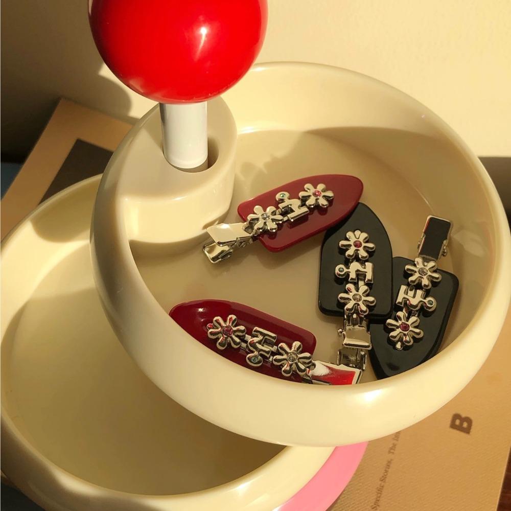 Sweet Rhinestones Duckbill Clip Acetate Hair Clip Cute Metal Flower Clip  Hair Accessories