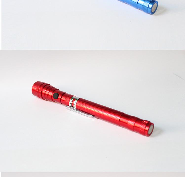 Retractable Multi-Functional Magnetic Telescopic Flashlight with Double-Headed 3LED Pen Light and Work Light