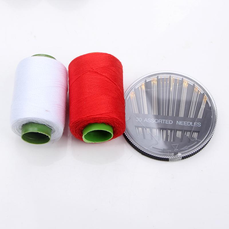 Polyester Sewing Thread Set: White, Black, Colored Threads & Needles for Hand & Embroidery Sewing