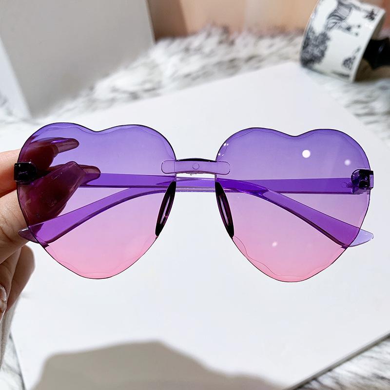 Fashion Jelly Gradient Children Heart-shaped Lenses Sunglasses Outdoor Sun Protection Glasses Colorful Sun Glasses Goggles