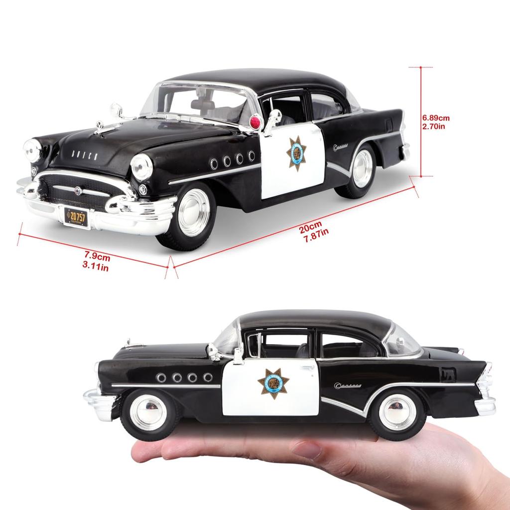 Maisto 1/26 Scale Buick Century 1955 Police Car / Diecast Model Car, Finished Model, 31295