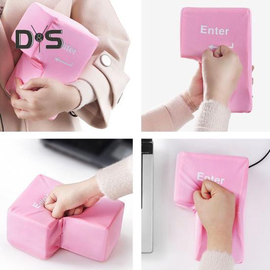Buton de intrare mare, alimentat prin USB, pentru ameliorarea stresului, cheie de intrare mare, jucărie, buton de introducere ergonomic, pernă, burete, decorare pentru birou