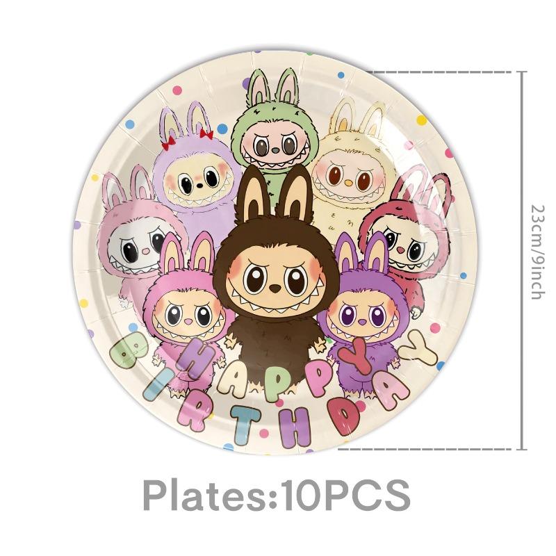 2 Cartoon-themed party paper plates, party supplies, tableware sets, children's birthday decorations