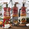 Christmas Decorations Gingham Wine Bottle with Red Wine and Champagne Bottle Bag