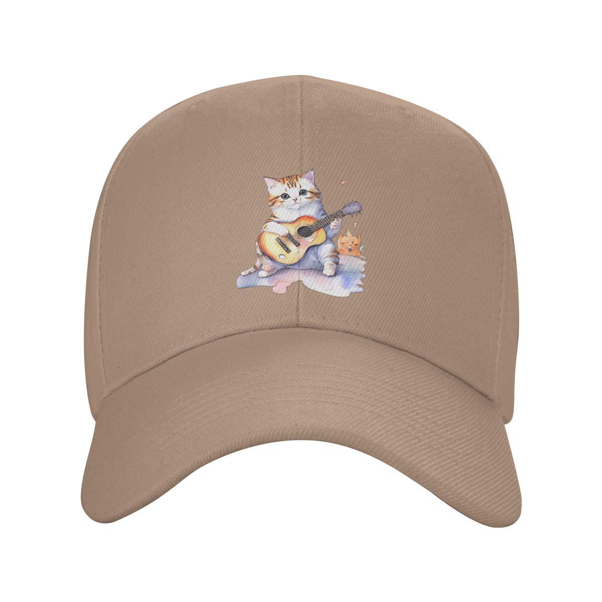 

Rock Cat Playing Guitar Cartoon Guitar Cat Baseball Caps Snapback Men Women Hats Casual Cap Hip Hop Baseball Hat Casquette One Size