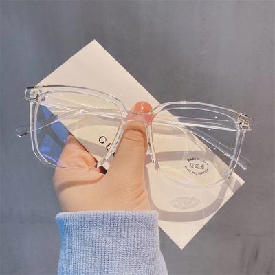 Neue Blaulichtfilterbrille Damenmode Großer Rahmen Runde Brille Transparent Computerbrille Optische Brille