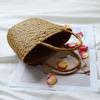 Casual Straw Bag Natural Wicker Tote Bags Women Braided Handbag for Garden Handmade Mini Woven Rattan Bags