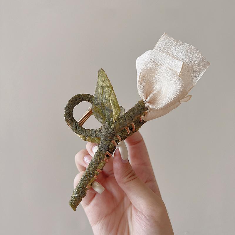 1pc Tulip Gripping Clip for Women, High Quality, Large Hairpin  New Style, Back of Head Shark Clip Hair Clip Headpiece