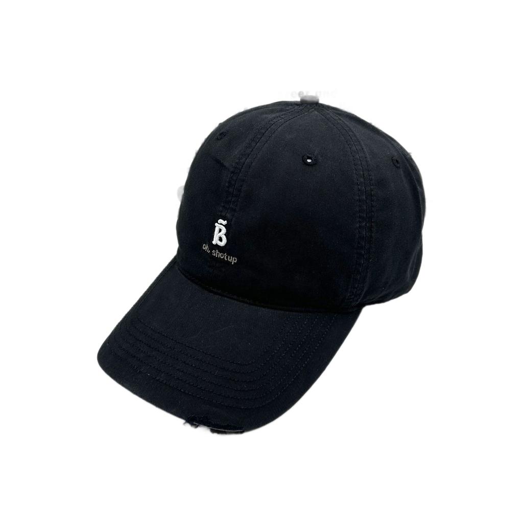American Retro Edged Baseball Cap Women's Soft Top Letter B Embroidered Cap Showing Face Small Versatile Sun Hat Men