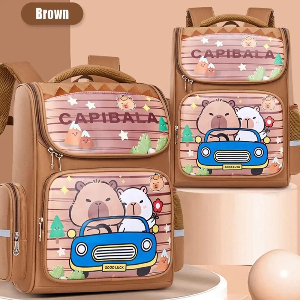 Large Capacity Cartoon Animal  Bookbag Multi-pocket Capybara Backpack Capybara School Bag  Student