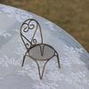 Yousheng Dollhouse Miniature Bistro Table/Chairs/Beach Umbrella Accessories, Metal 1:12 Scale Miniatures, Outdoor Coffee/Tea Furniture, Fairy Garden