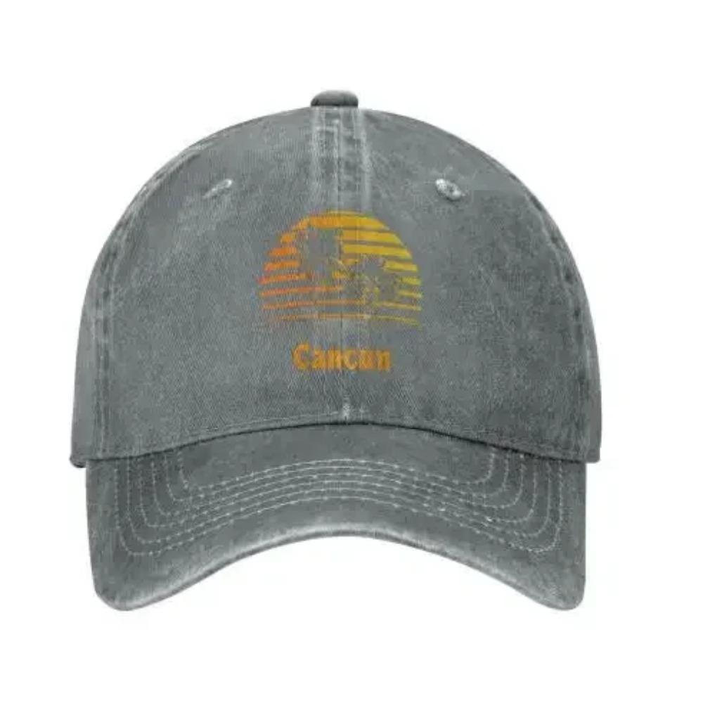 Cancun Mexico Sunset Palm Beach Unisex Baseball Cap Adjustable Hat Sandwich Cap Hip Hop Hats Trucker Dad Hats