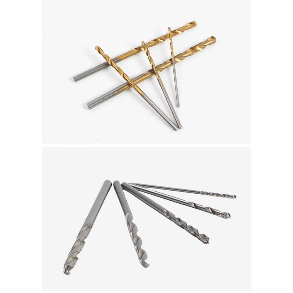 50pc Titanium Plated Fried Dough Twists Drill Set 1-3mm Small Drill Electric Drill Set DIY Woodworking Drill Bit