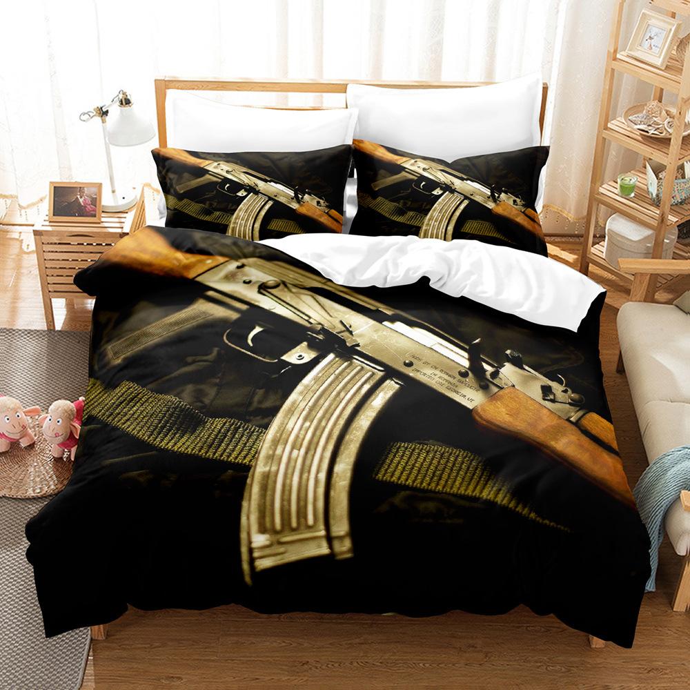 3D digital printing pattern sanded bedding three-piece set quilt cover pillowcase home set