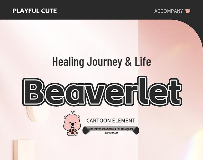 Beaver Cartoon Cotton Linen Car Seat Cushion for Hyundai Festa, Elantra, Tucson - All-Season Use.