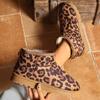 2024 High Quality Women's Shoes Ankle Women's Boots Warm Snow Boots Women Leopard Print Round Toe Slip On Flat with Shoes Women