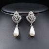 European and American Fashion New Pearl Necklace Jewelry Set Diamond Rose Hollow Pendant Pearl Fringed Bride Chain