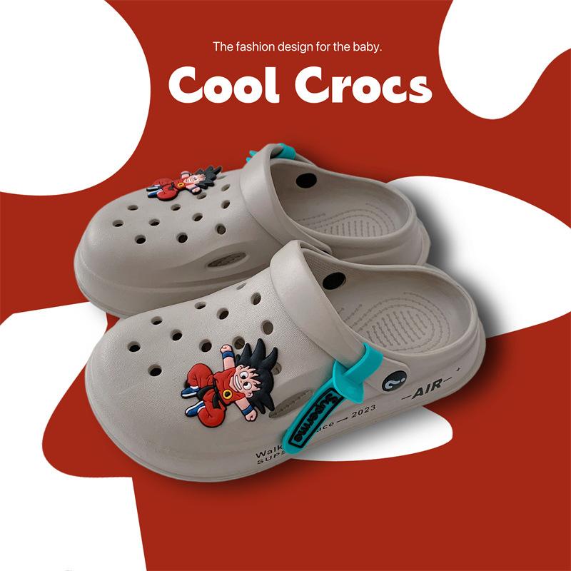 Children's Hole Shoes, Men's and Women's Middle-aged and Older Children's 2025 Summer DIY Durable Non-slip Thick-soled Beach Cute Cool Slippers