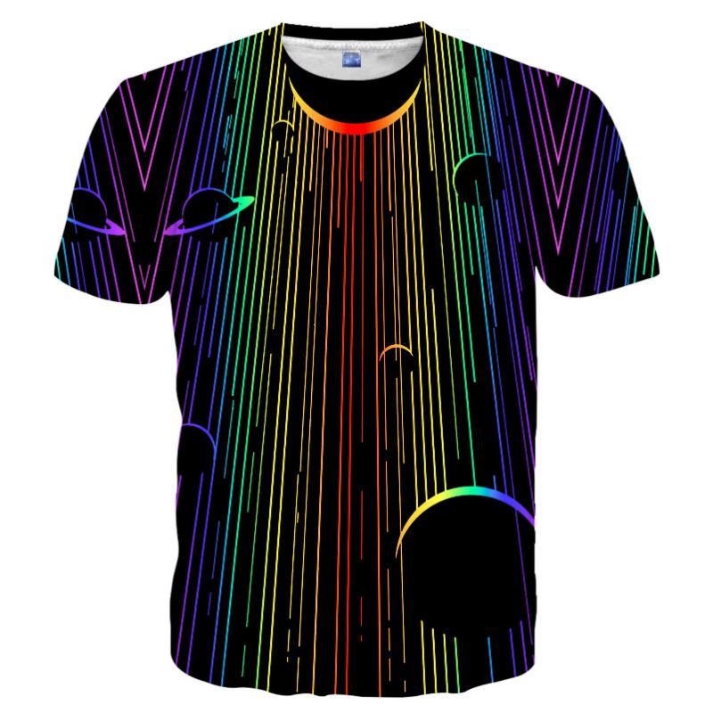 Fashion Flame Graphic T Shirts For Men New Summer Casual 3D Print Colorful Flame Hip Pop Men T-shirt Street Short Sleeve Kid Tee