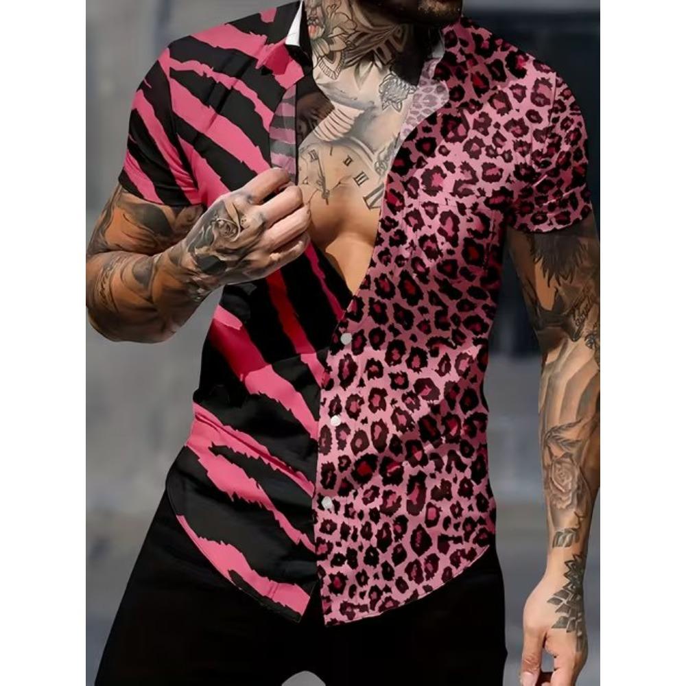 Men's Retro Pattern 3D Print Shirt Button Up Shirt Casual Shirt Summer Shirt Short Sleeve Daily Vacation Clothing