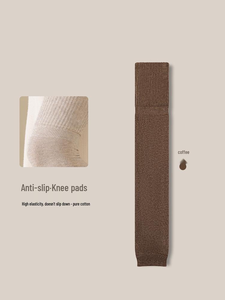 

Women s Antibacterial Over-the-Knee Leg Warmer Socks: Thick, Anti-Slip, Cotton Knee Pads - Black for Autumn/Winter. One Size