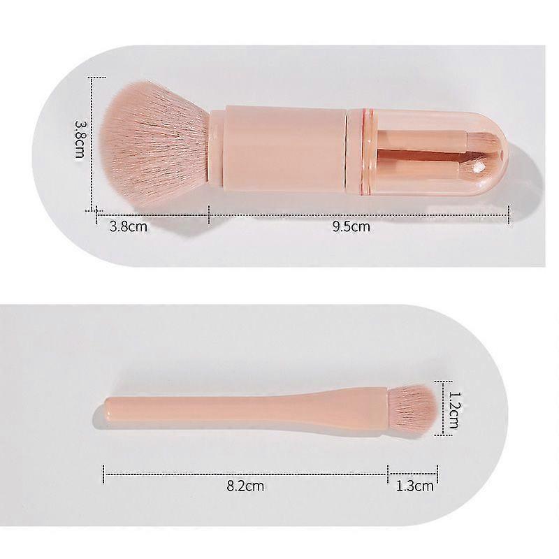 4 in 1 Makeup Brush Set, Portable Foundation Brush Powder Brush Eyeshadow Brush Set, Mini Retractable Brush Set with Lid, Premium Face Makeup Brush Se