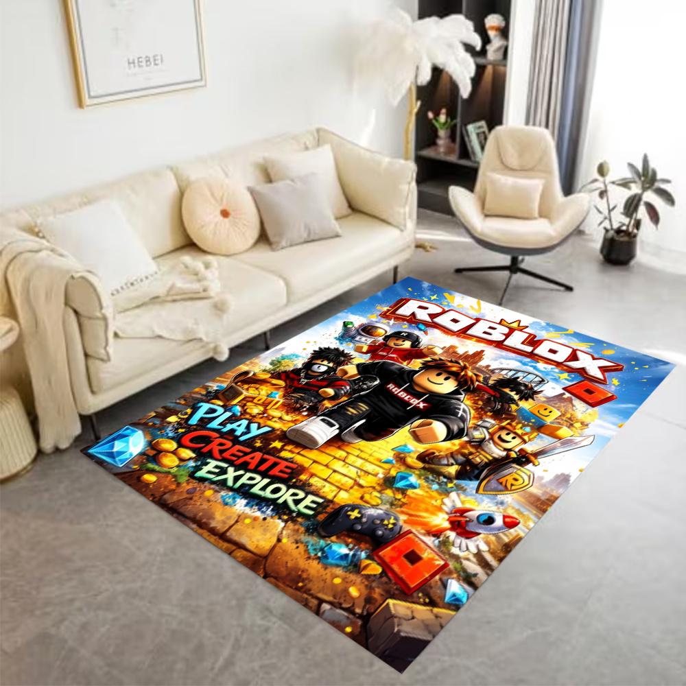 Roblox Play Create Explore Floor Rug Office Rug Perfect For Hallway Study Room Decorate Room Balcony Antislip Carpet Anime Office Decor