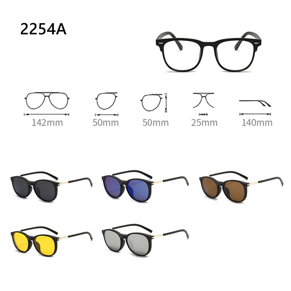 UV400 Protection Polarized Magnetic Clip On Sunglasses Cycling/Driving Sunglasses Set with Pouch 6 Iin 1 Clip Cycling Glasses