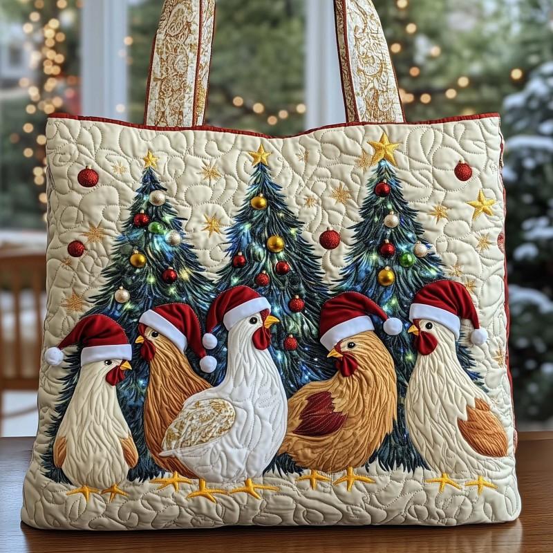 Chick Print Quilted Tote Bag Crossbody Medium Size Street Style Daily Use