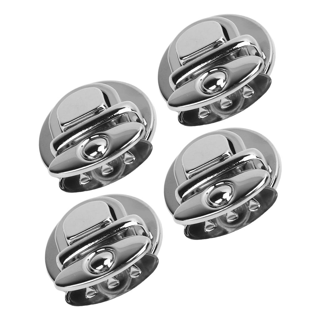 10 Seturi Închizătoare Tip Presă pentru Poșetă Argintiu Lățime 25mm Metal Încuietoare Tuck Agrafa Prindere cu Placă de Bază 30x39mm pentru