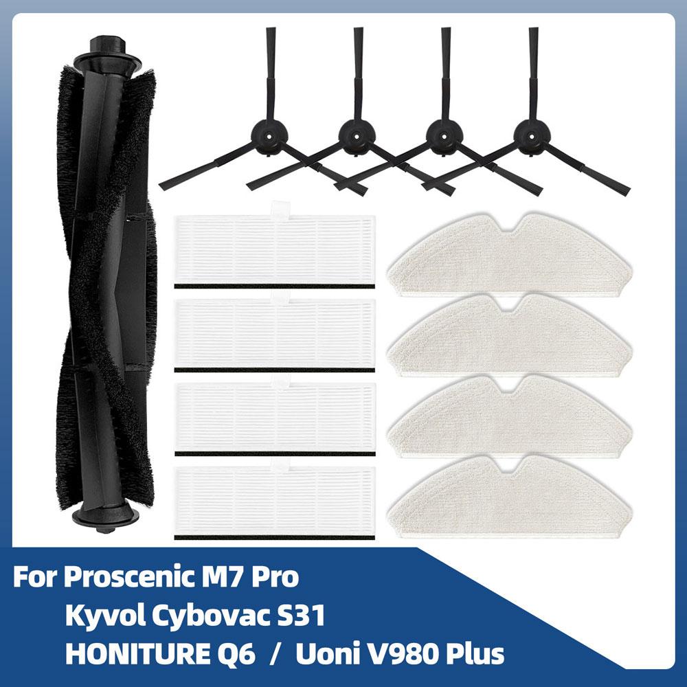 Pentru Proscenic M7 Pro / Kyvol Cybovac S31 / HONITURE Q6 / Uoni V980 Plus Piese de schimb pentru aspirator robot Perie laterală principală Mop cu filtru Hepa