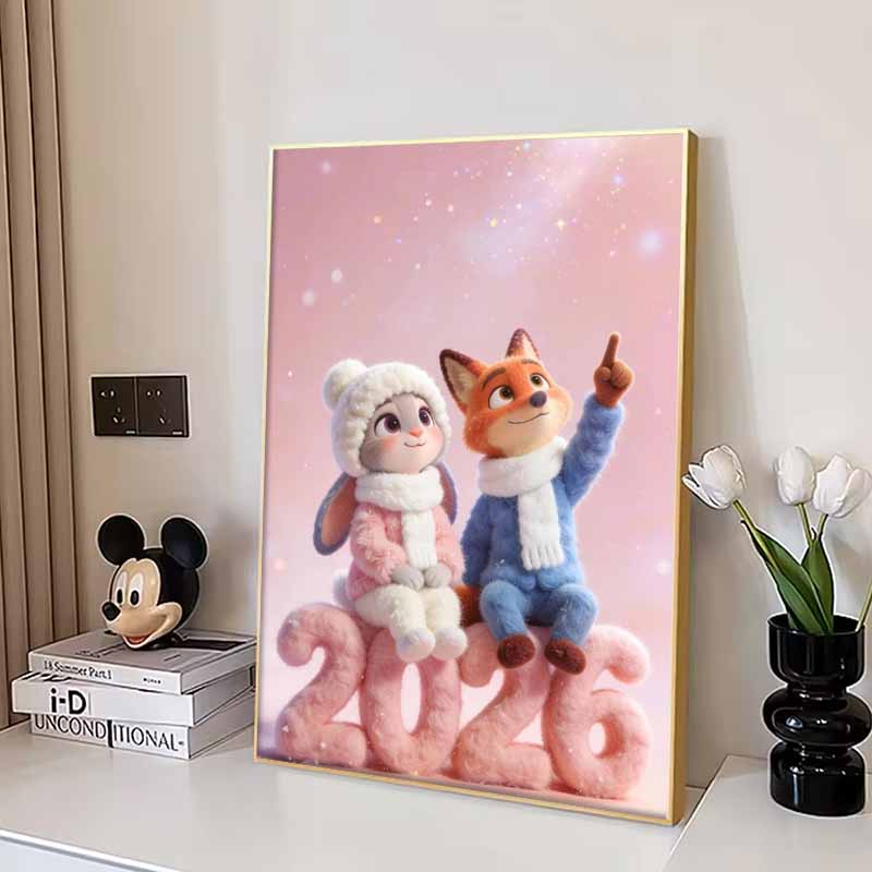 Disney Diamond Painting Zootopia 2026 New Years Healing Cartoon Mosaic Diamond Cross Stitch DIY Gift Home Decor