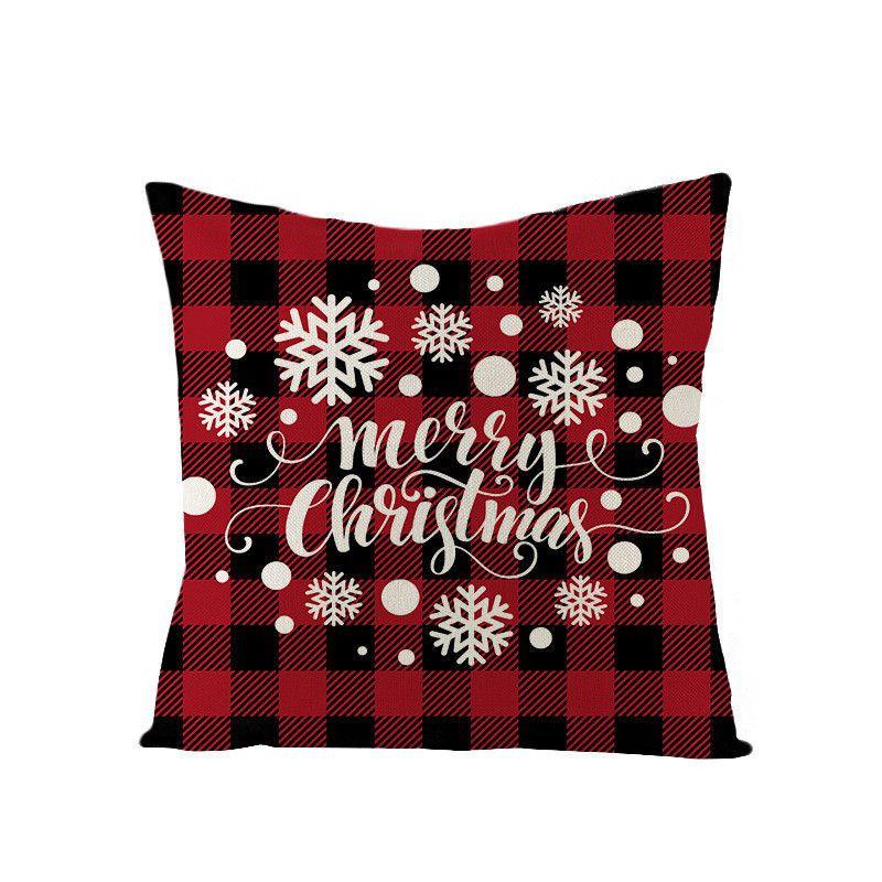 Soft And Eco-friendly 18-inch Christmas Cushion Cover Pillow Case With Vibrant Snowflake Print